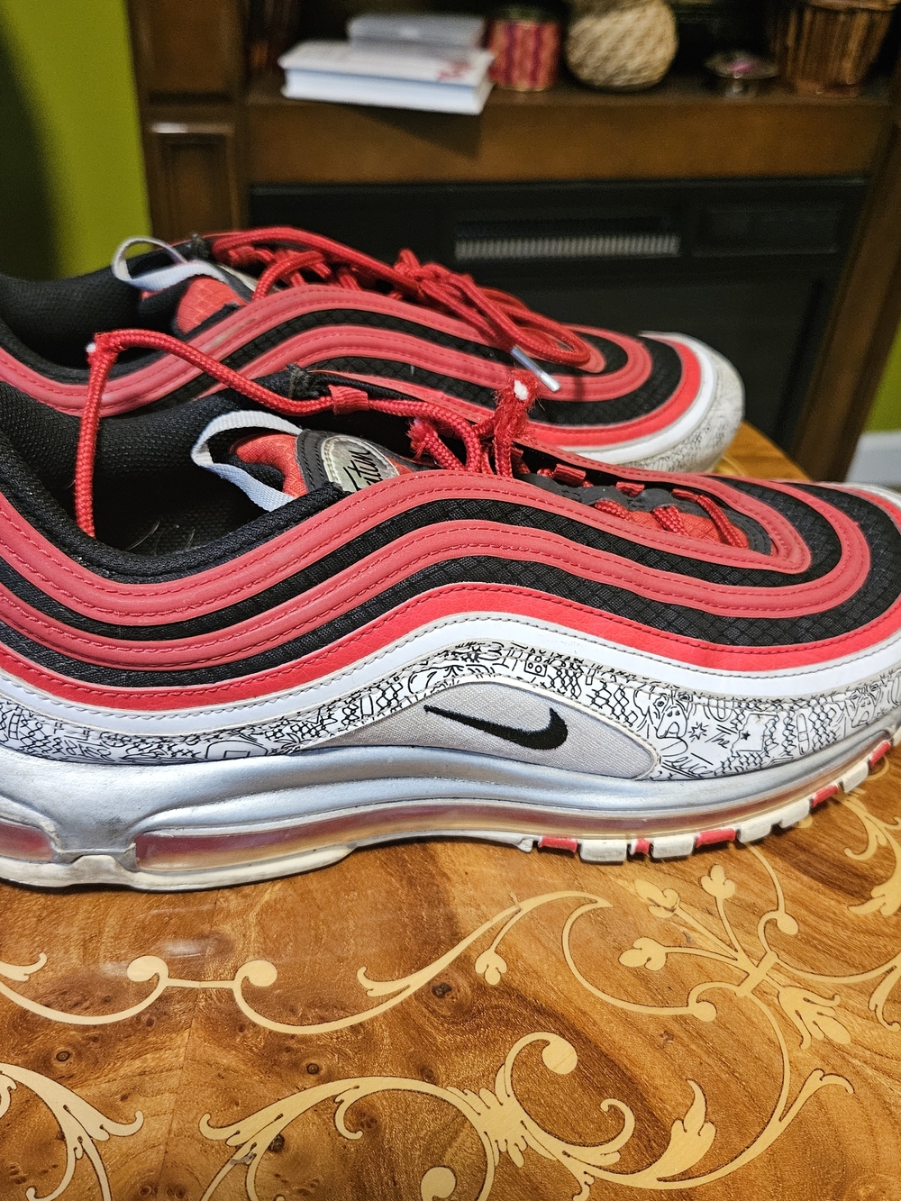 Nike Air Max 97 Red/Black/White Jayson Tatum The Deuce  Sneakers Size 12